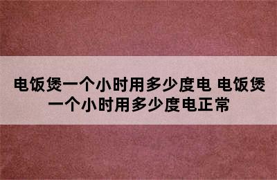 电饭煲一个小时用多少度电 电饭煲一个小时用多少度电正常